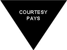 Courtesy Pays road sign