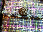 close-up of green jacket fabric